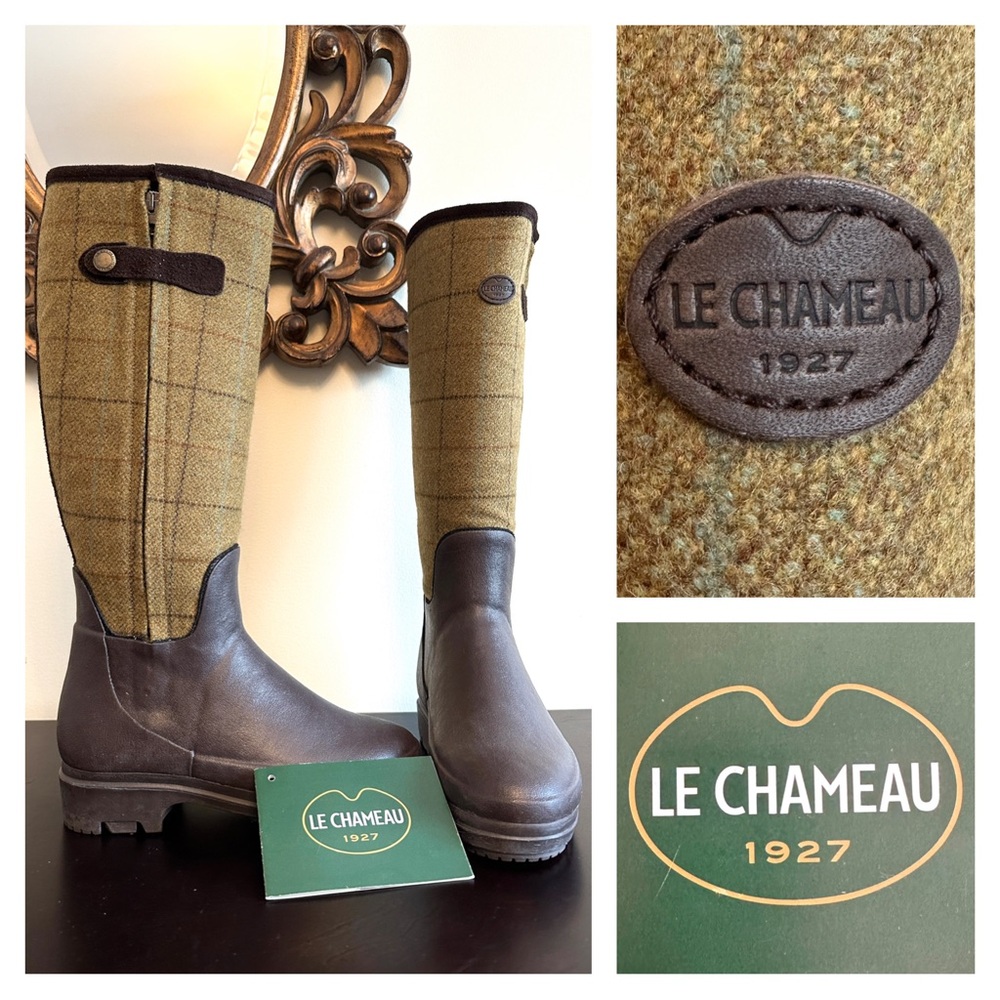 Le Chameau Women's Waterproof Winter Boots - Brown and Tan